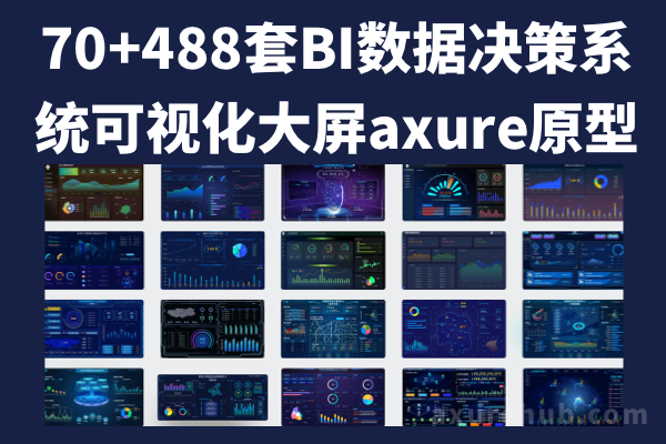 70+488套（约22G）BI数据决策系统可视化大屏axure原型模版&UI设计素材PSD源文件