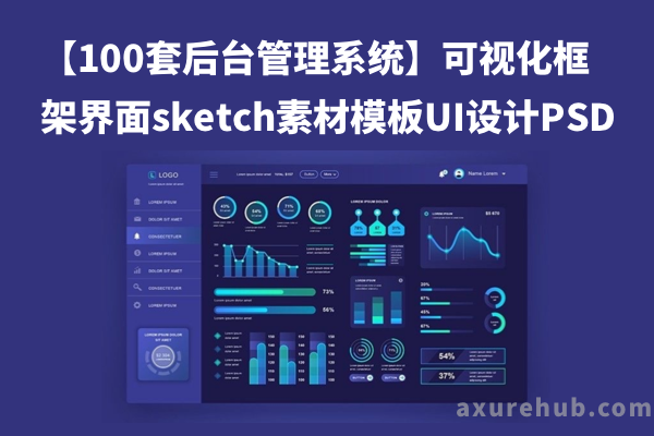 【100套后台管理系统】可视化框架界面sketch素材模板UI设计PSD合集最新源文件