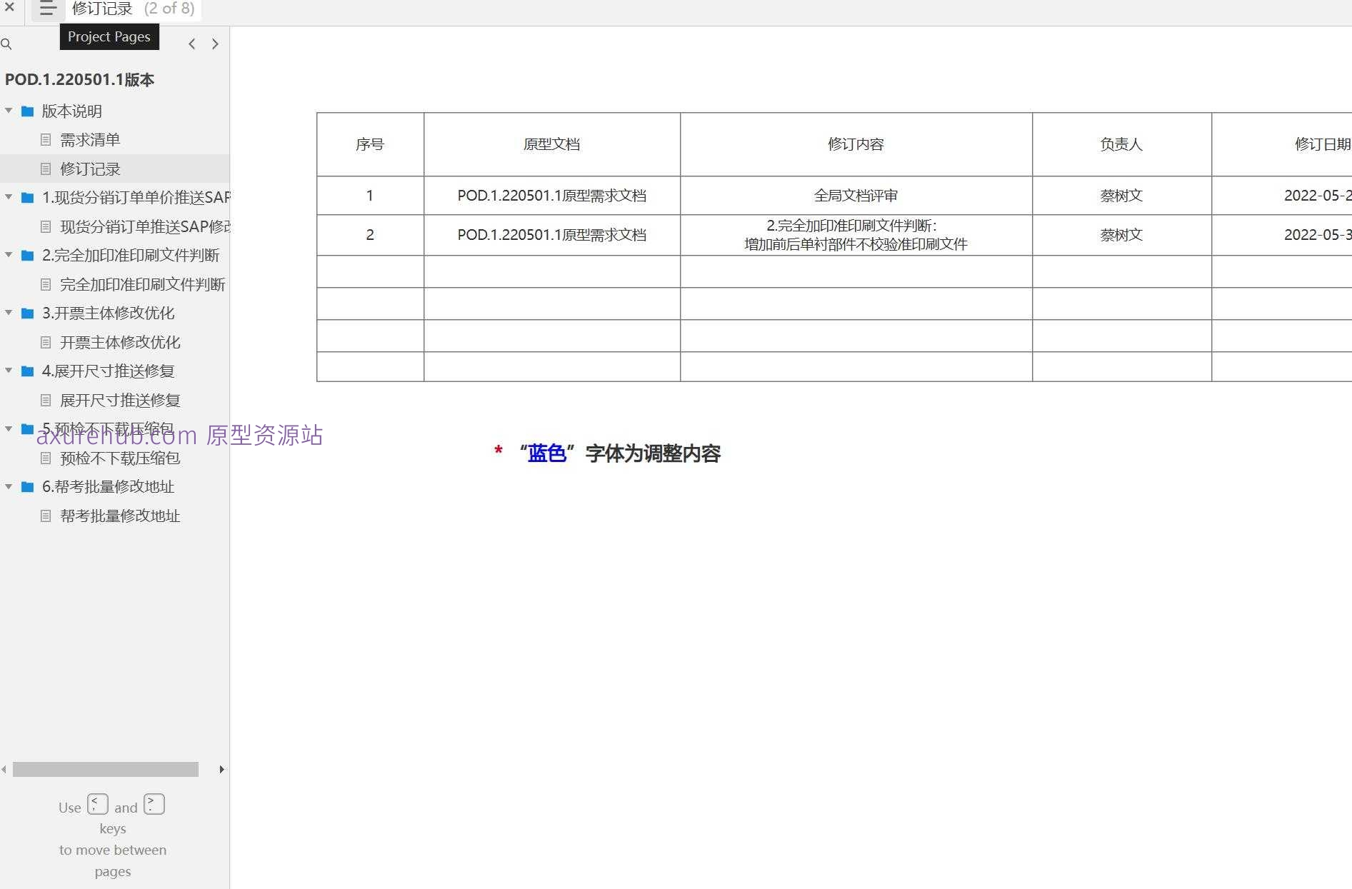 8页印刷行业订单管理与ERP集成系统Axure原型模板