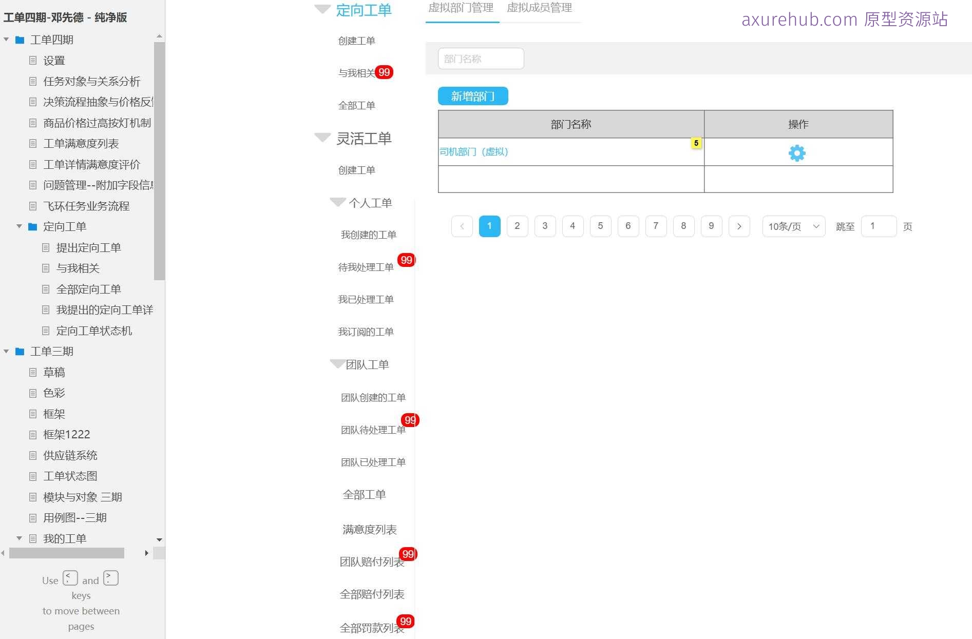 工单管理系统产品Axure原型模板案例下载