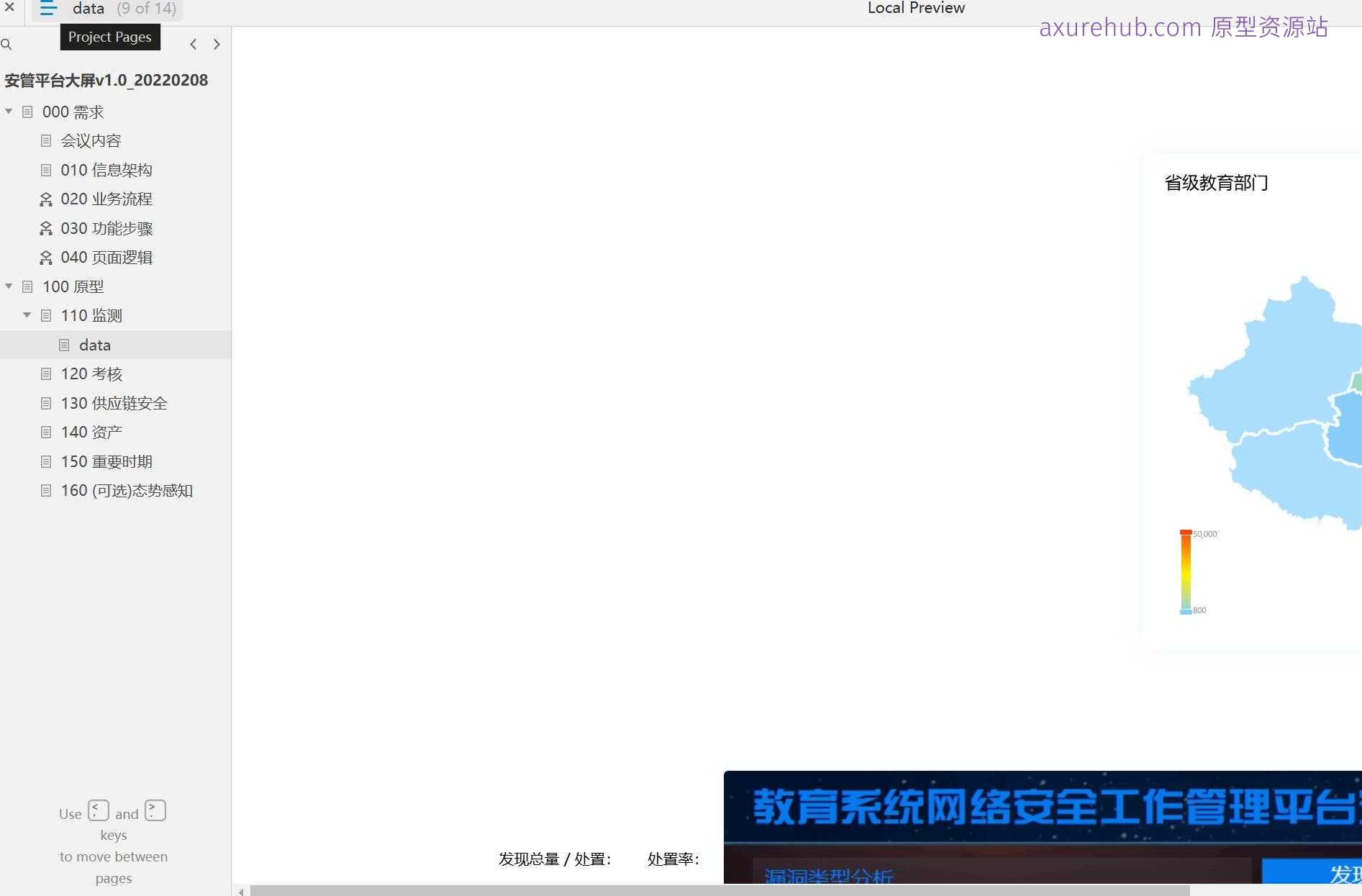 安管平台大屏系统产品原型模板axure rp源文件下载