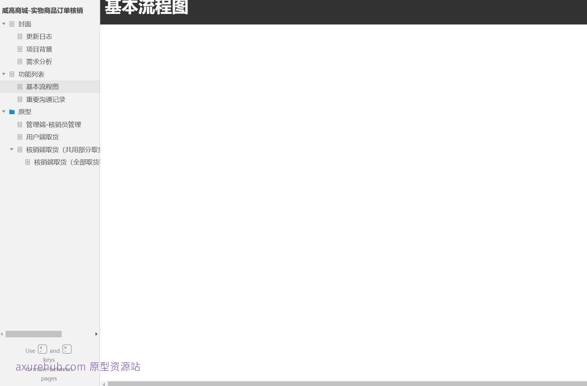 威高商城实物商品订单核销端取货Axure原型模板
