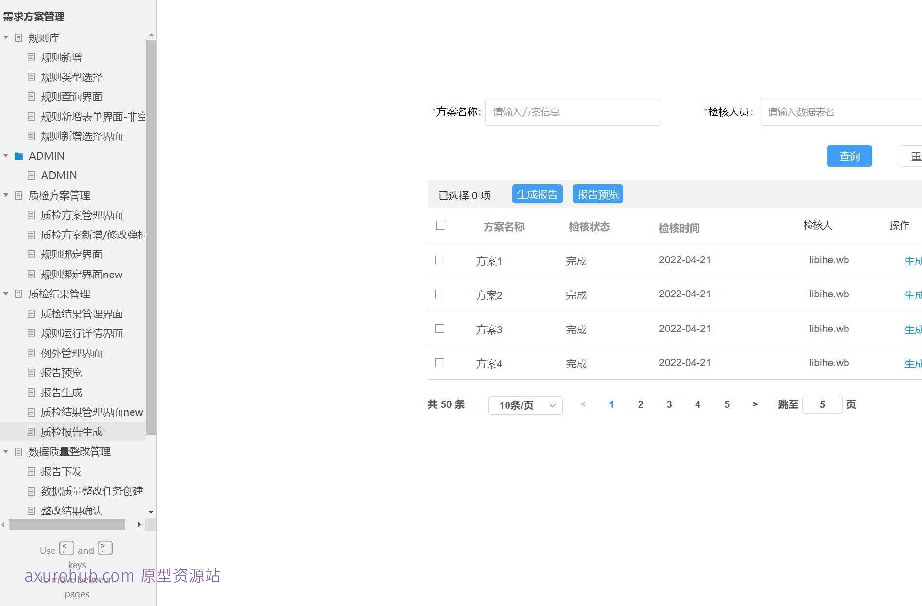 数据质量管理系统产品原型模板案例Axure RP源文件下载