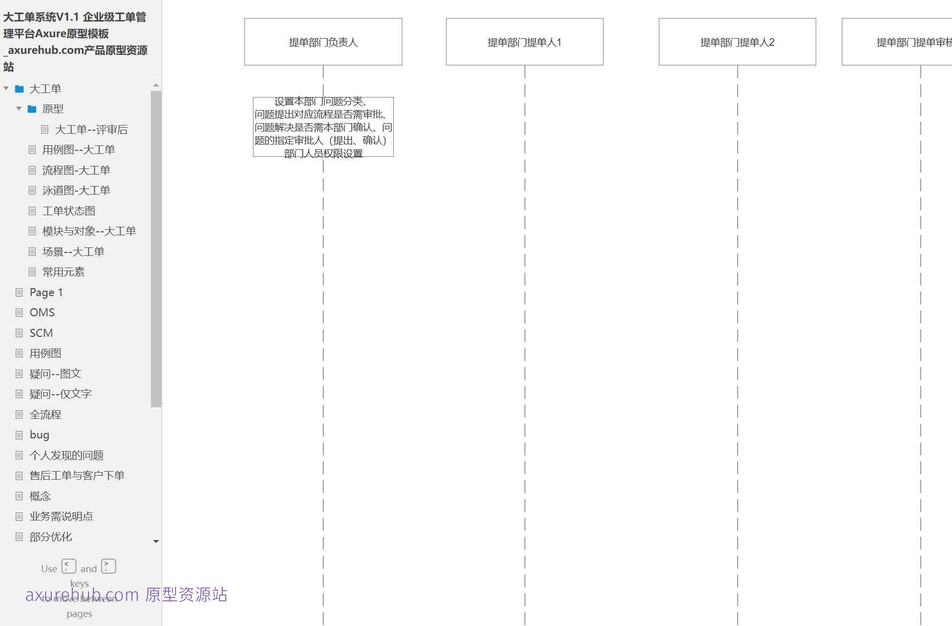 企业级工单管理平台Axure原型模板案例下载