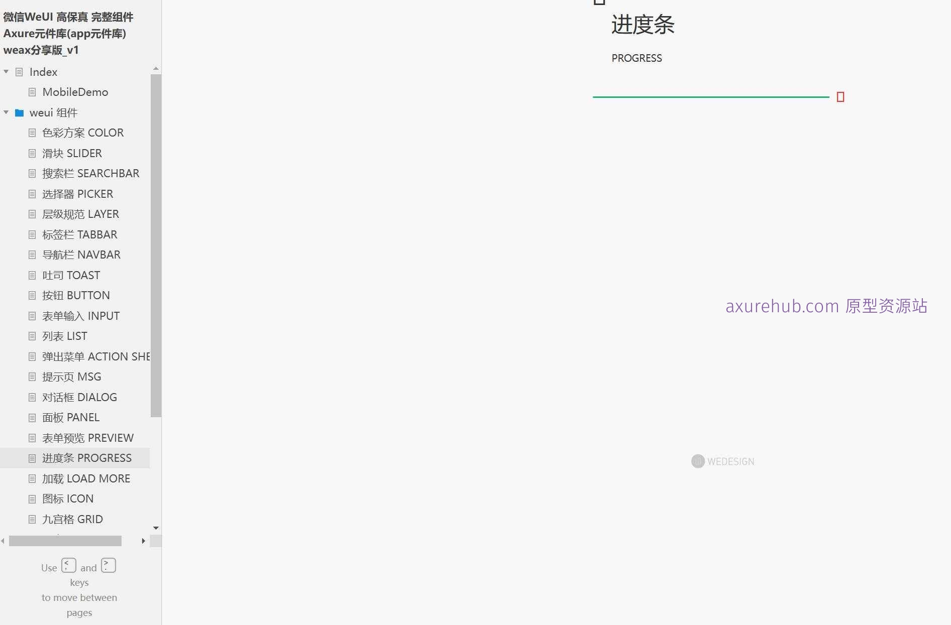 微信WeUI高保真完整组件Axure元件库原型模板下载