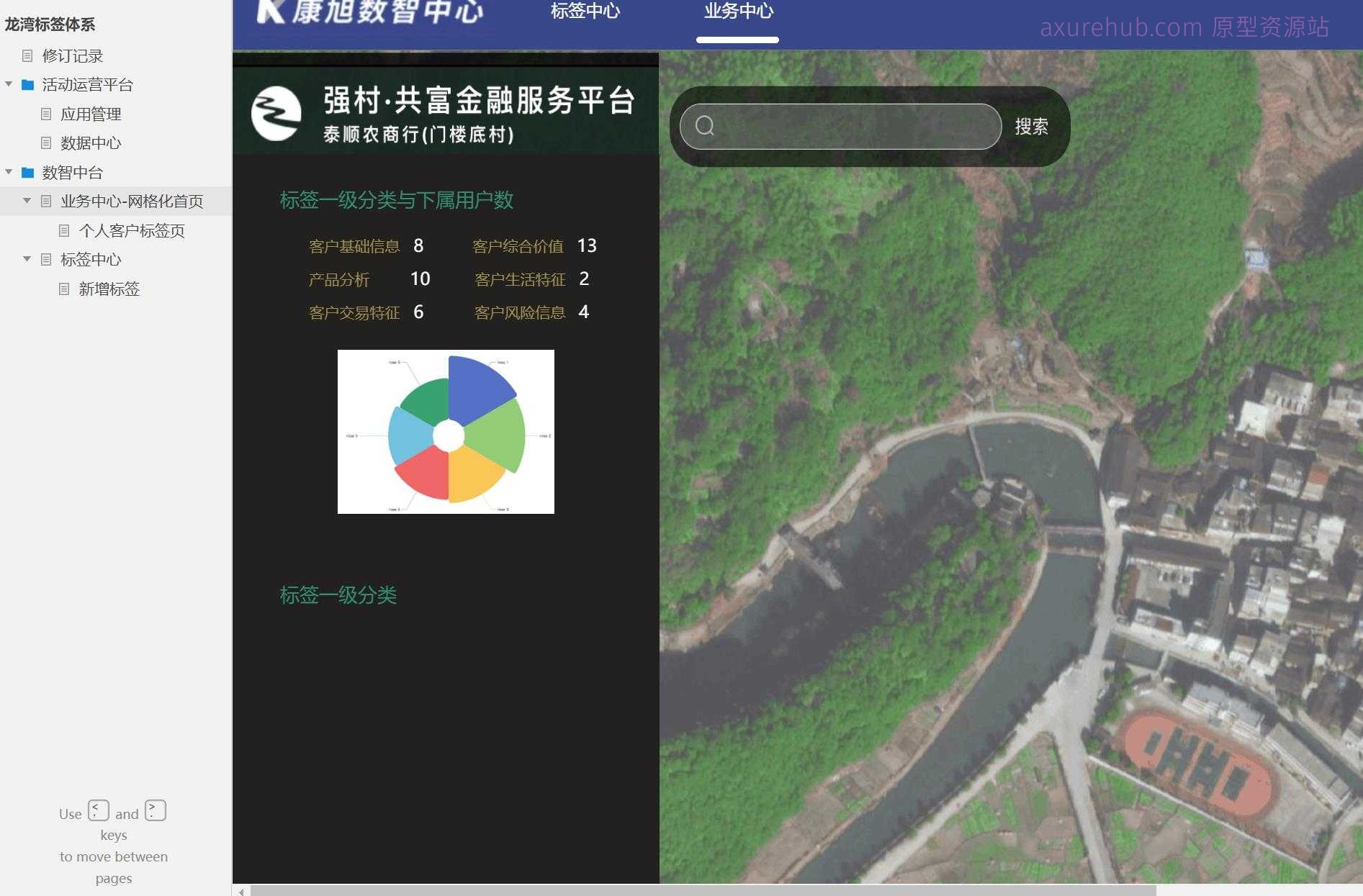 网格化业务中心客户标签管理Axure原型模板