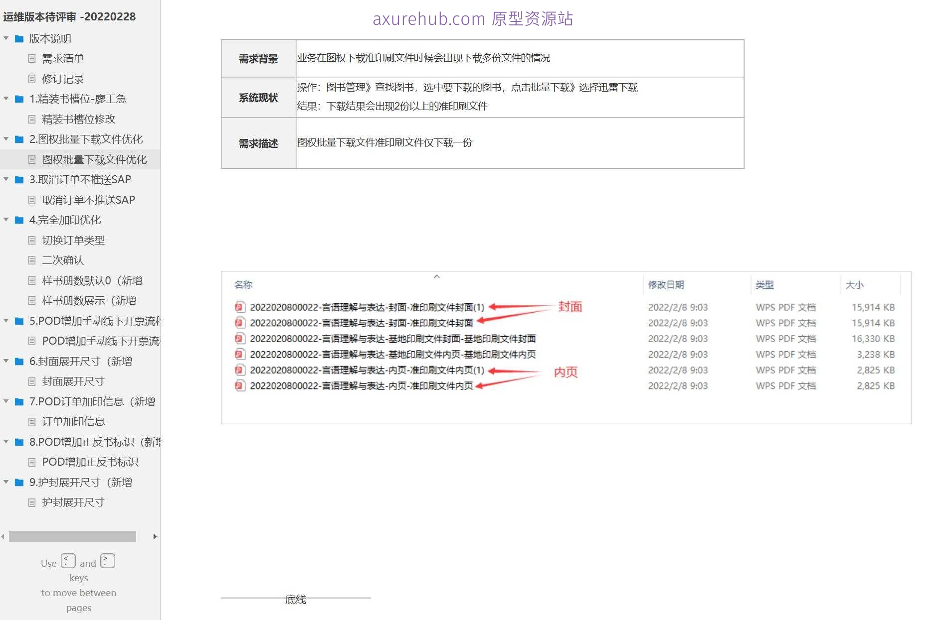 图书印刷行业POD订单管理与样书系统Axure原型模板