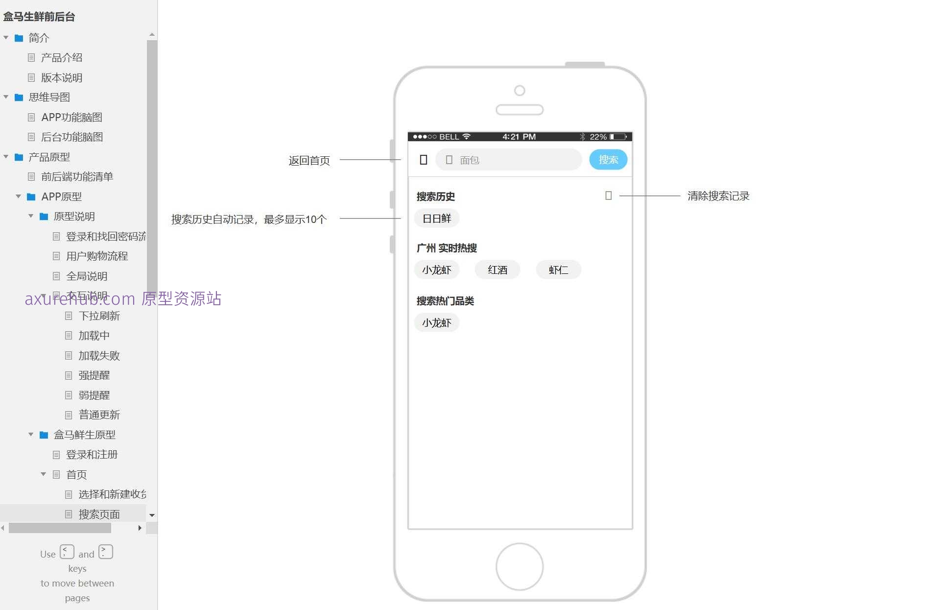 生鲜电商后台管理系统产品Axure原型案例模板