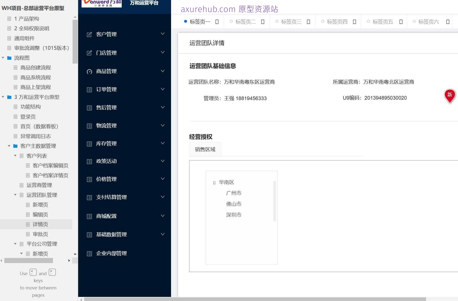 全渠道零售运营平台Axure原型模板