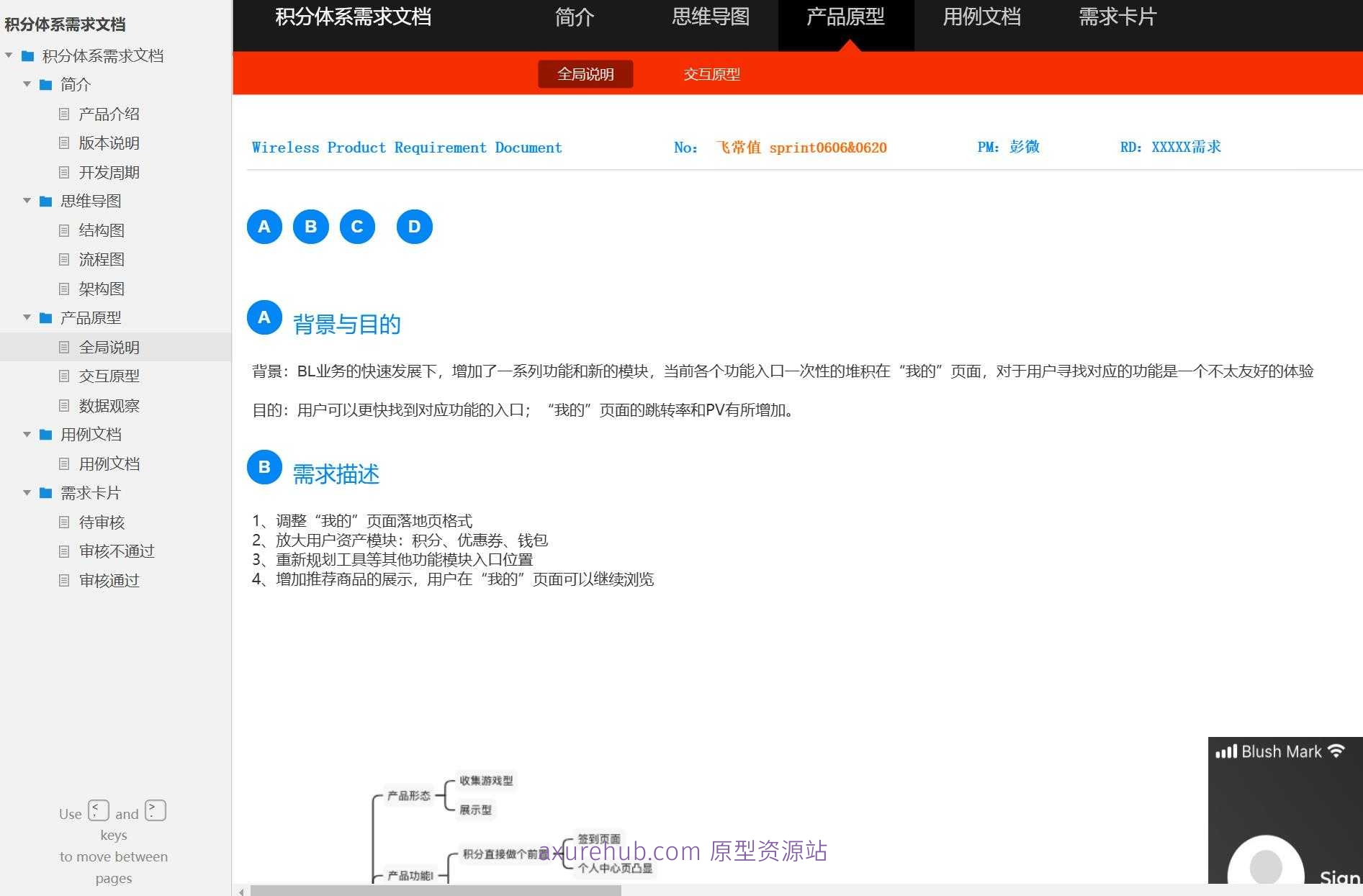 积分体系需求文档Axure原型案例模板下载