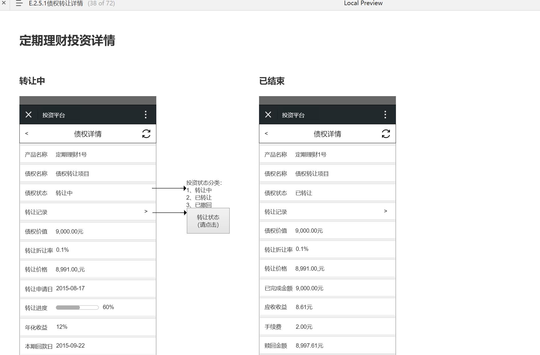 P2P网贷管理系统微信界面原型模板Axure源文件下载