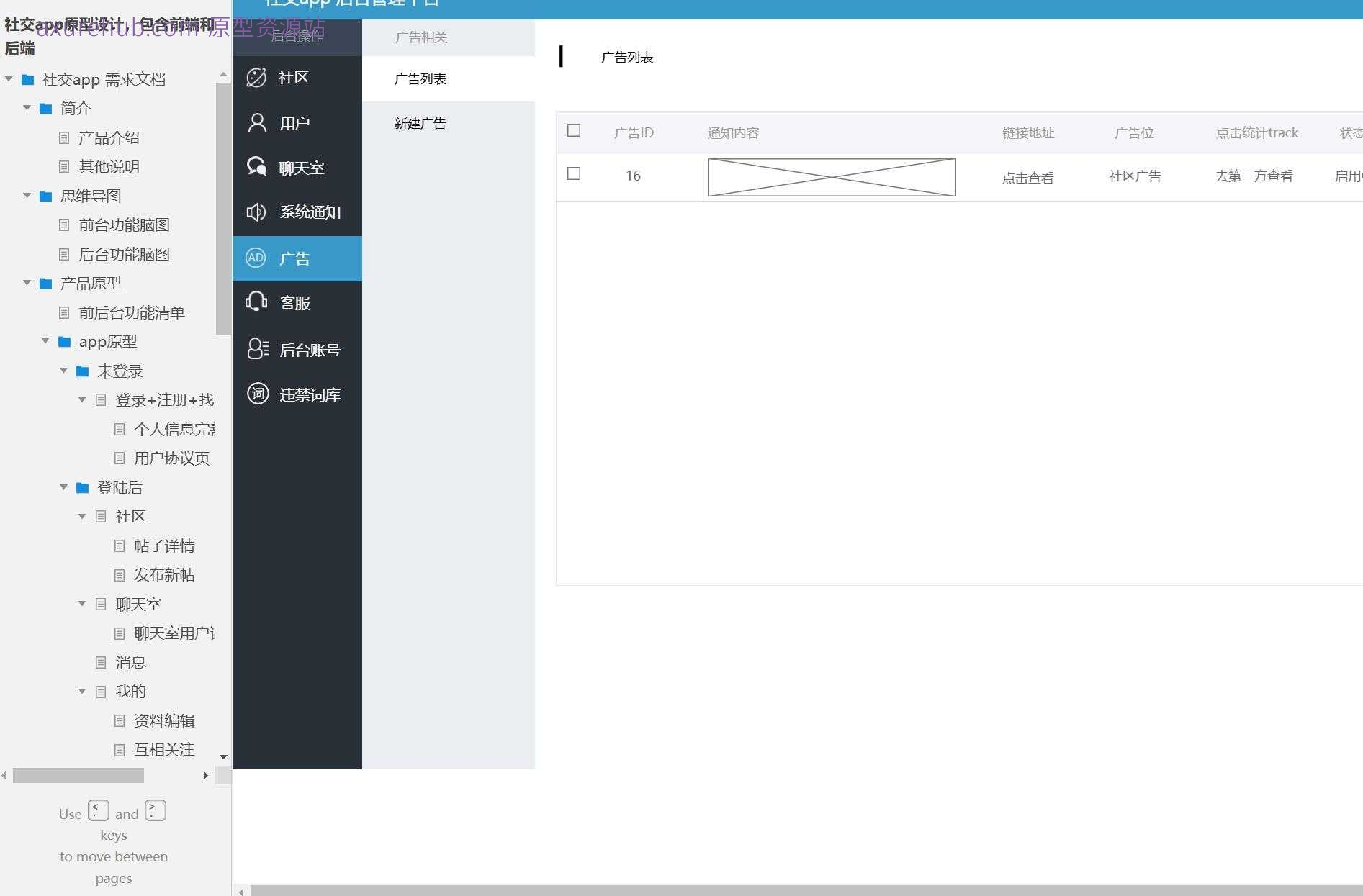 社交App全端功能原型模板案例Axure RP源文件下载
