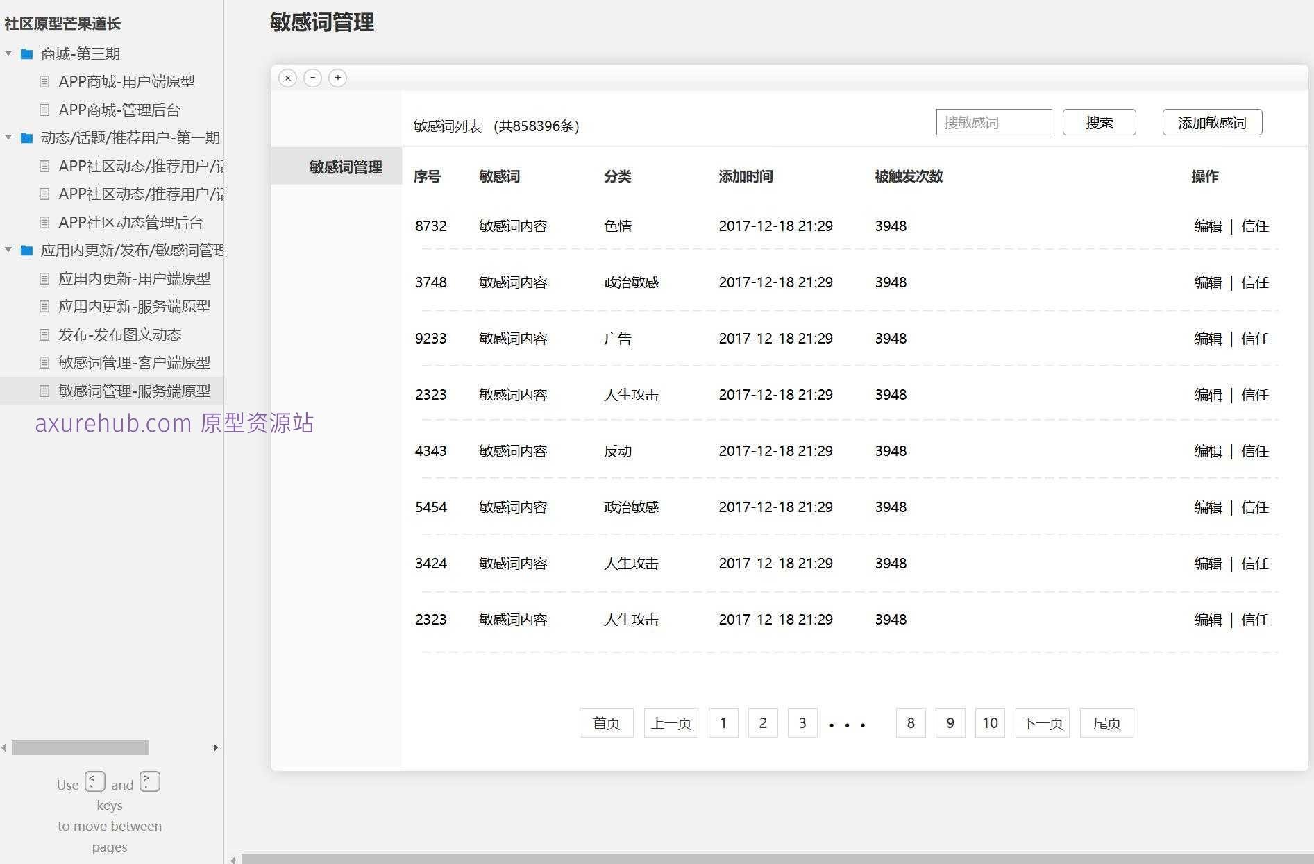 APP商城管理后台系统产品原型模板案例Axure RP源文件下载