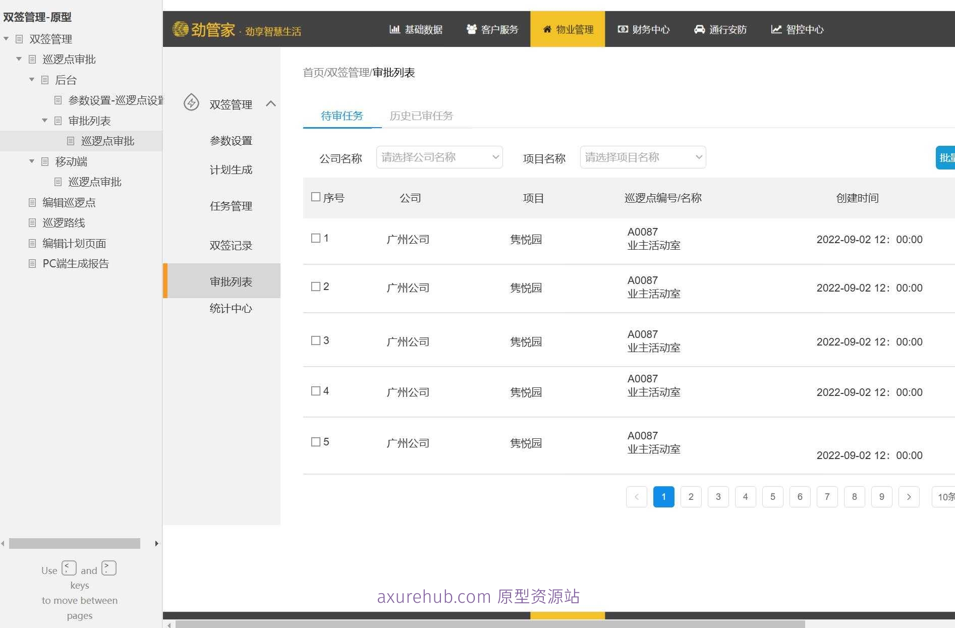 智慧安防巡逻管理系统Axure原型模板