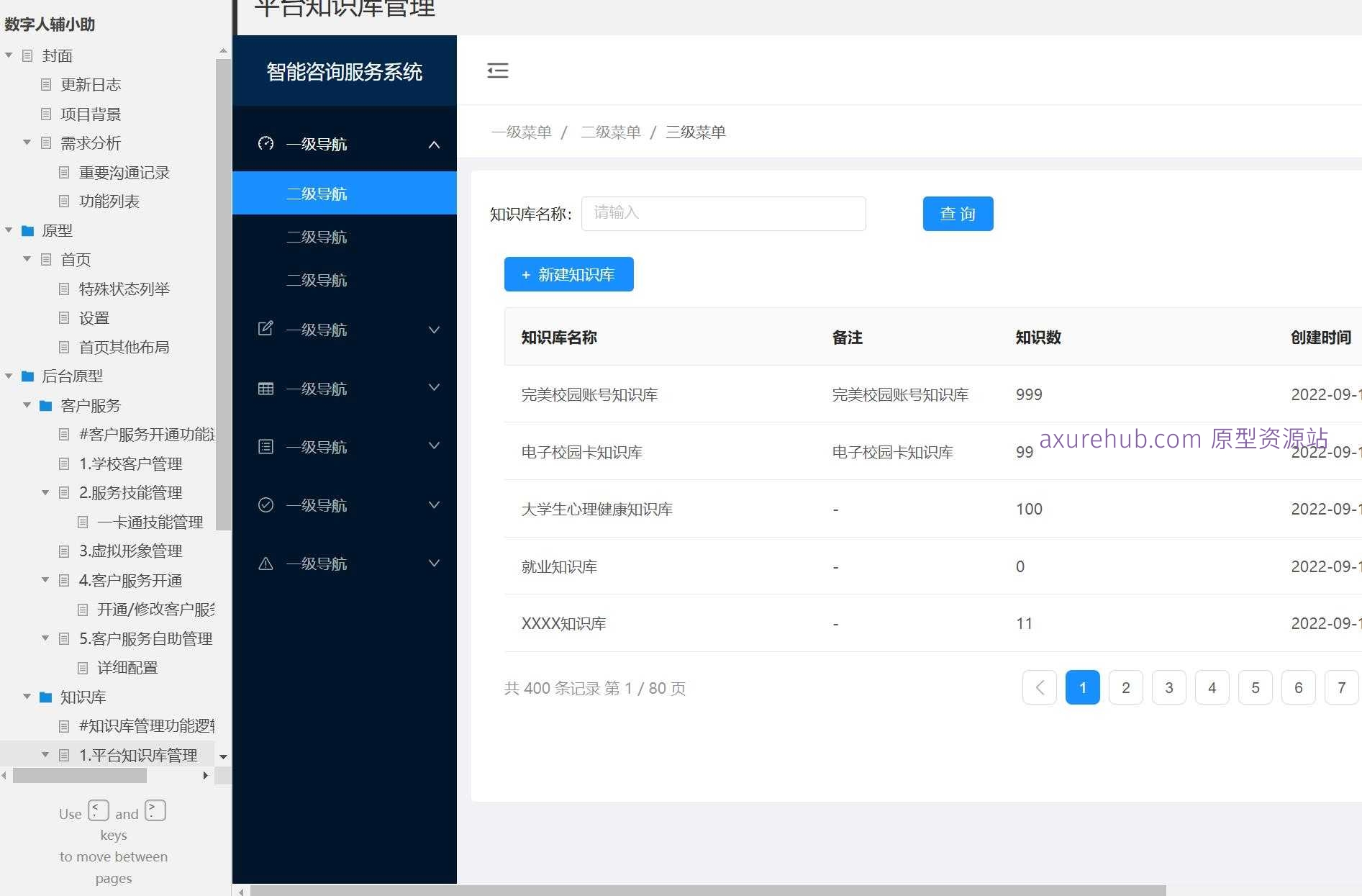 智慧校园一卡通技能管理系统Axure原型模板