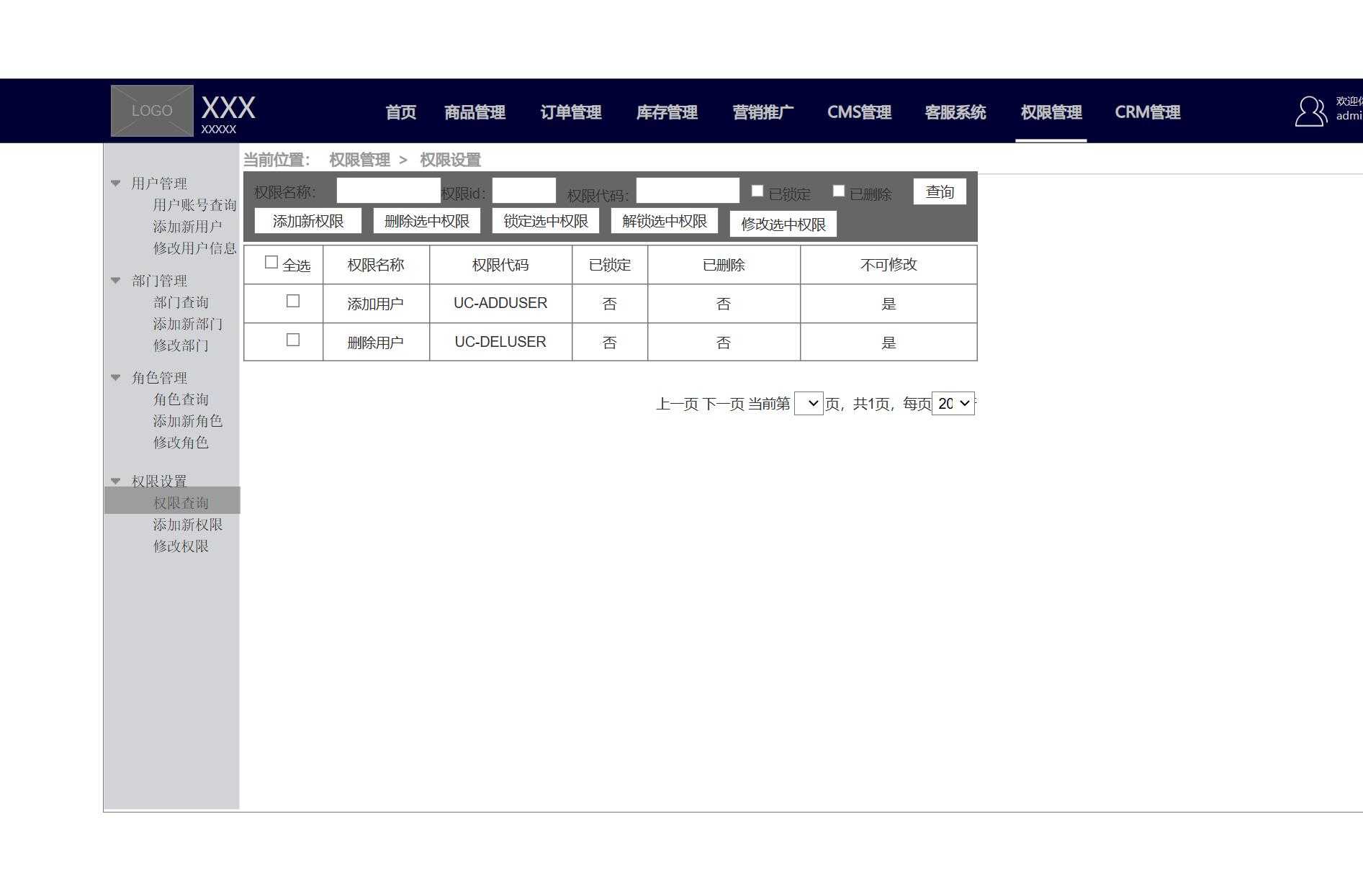 通用电商后台管理系统产品Axure原型模板案例下载