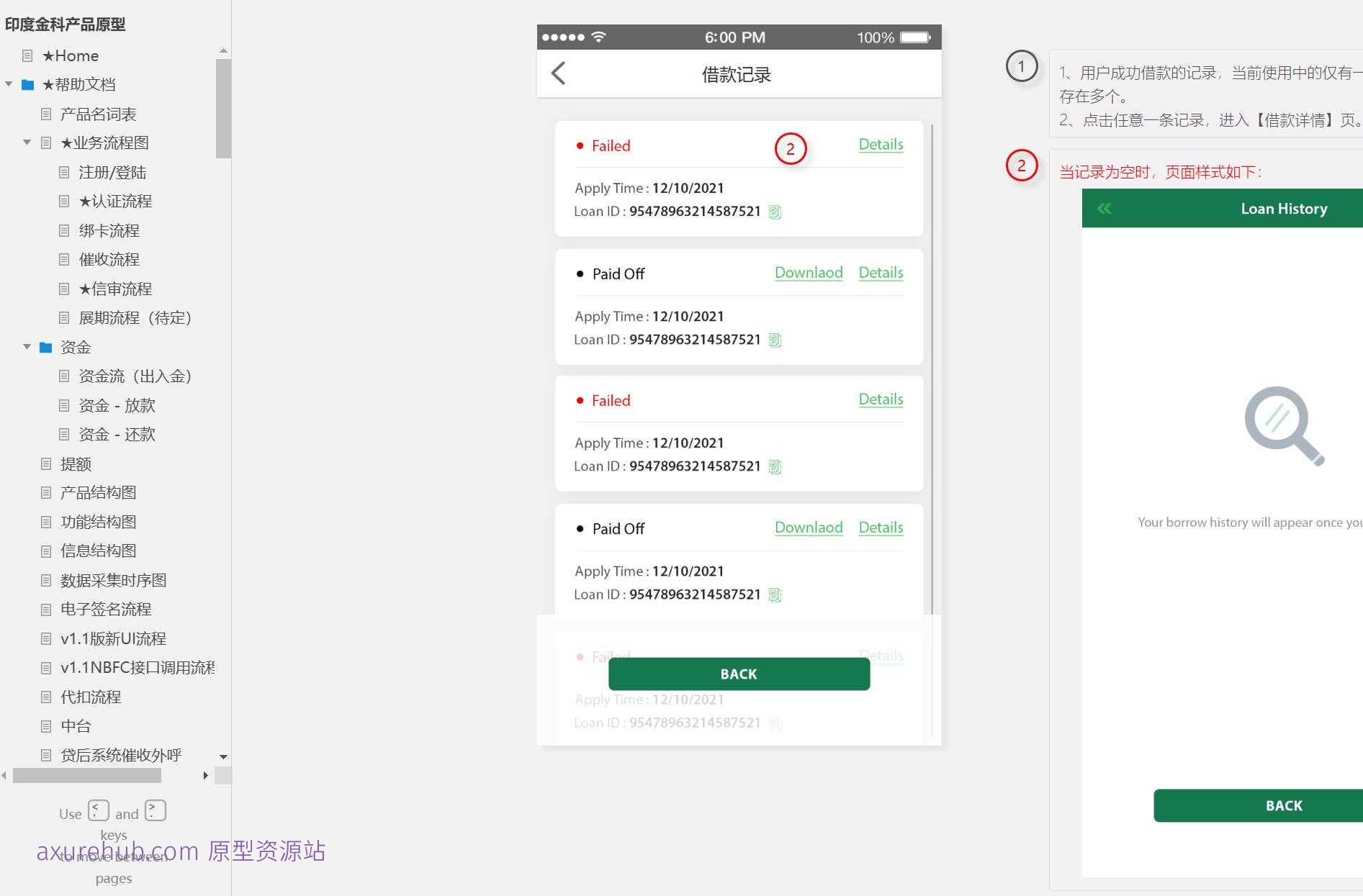 金融行业信贷管理B端系统产品原型模板案例Axure RP源文件下载