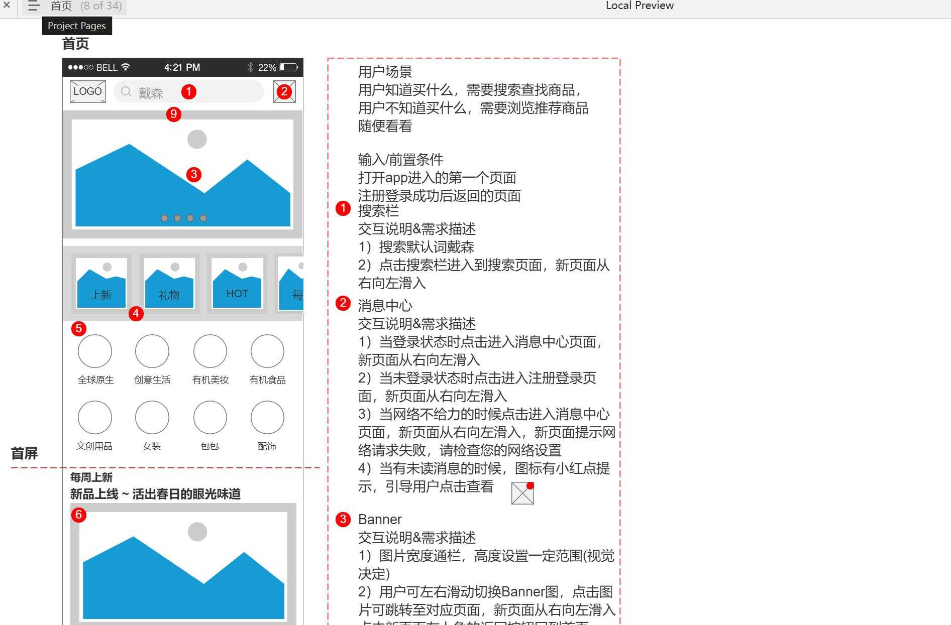 电商行业全流程用户体验优化Axure原型模板