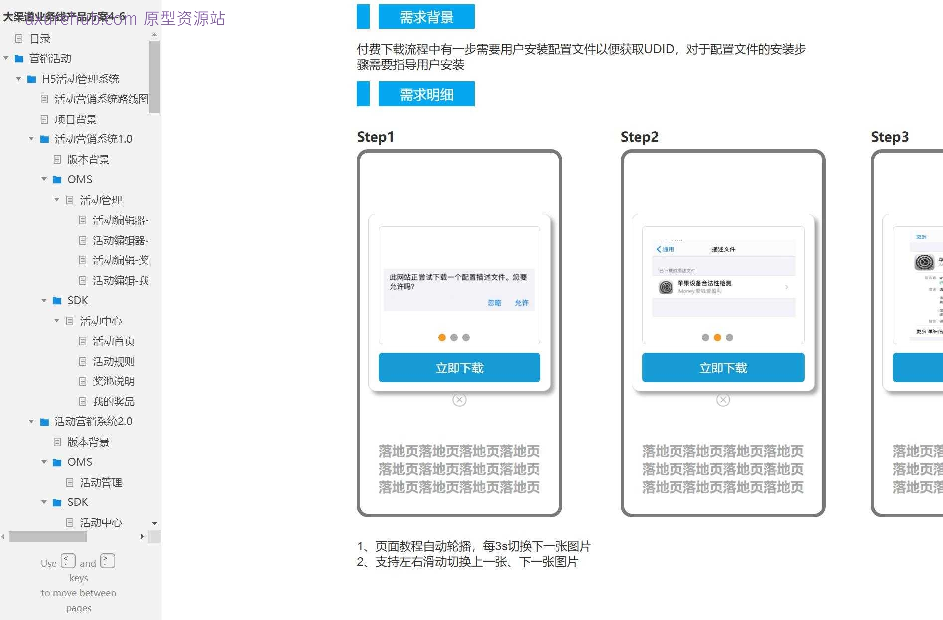 大渠道业务线活动营销系统产品原型模板案例Axure RP源文件下载