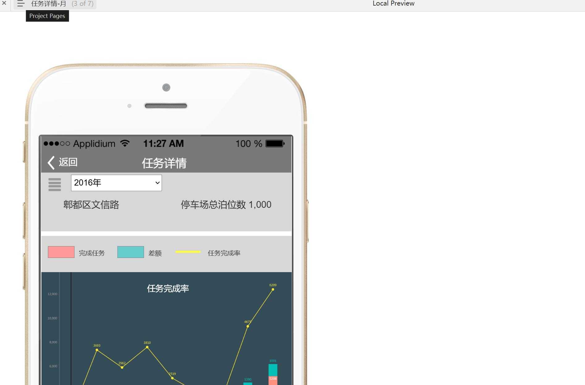 旅游出行停车管理端统计系统Axure原型模板