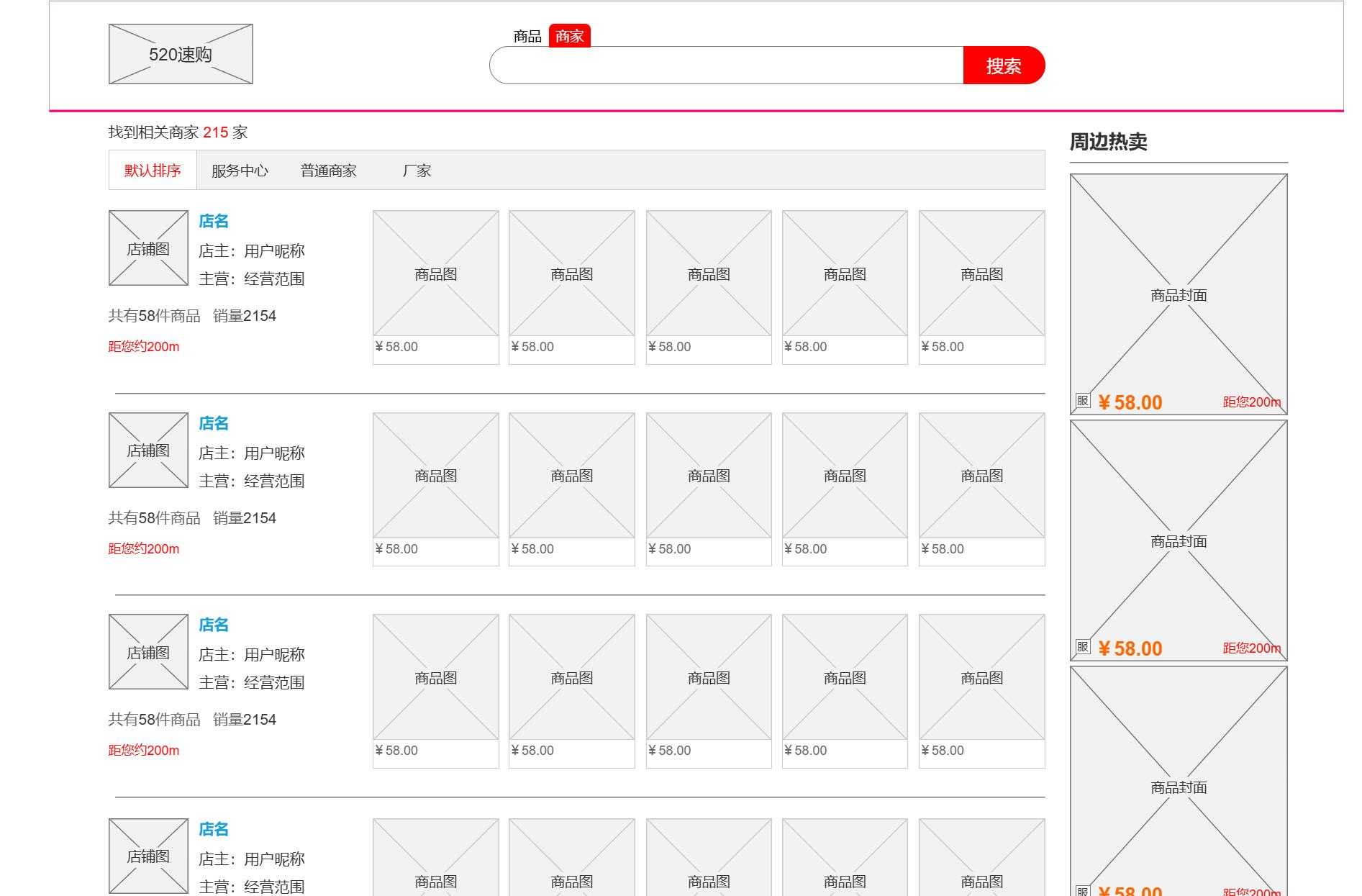 服饰电商网站全流程用户交互Axure原型模板