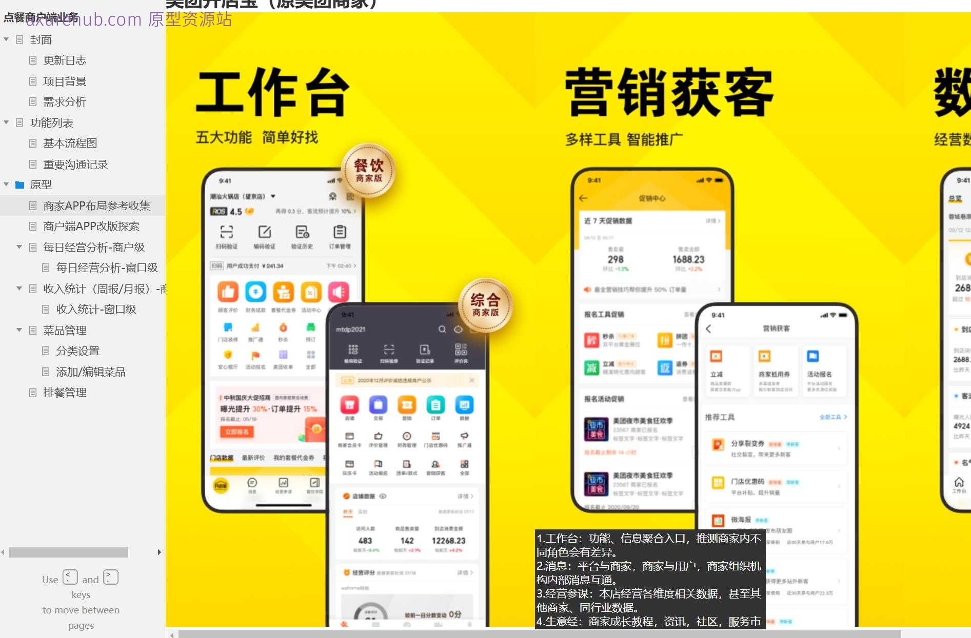 餐饮行业商户端排餐管理系统Axure原型模板