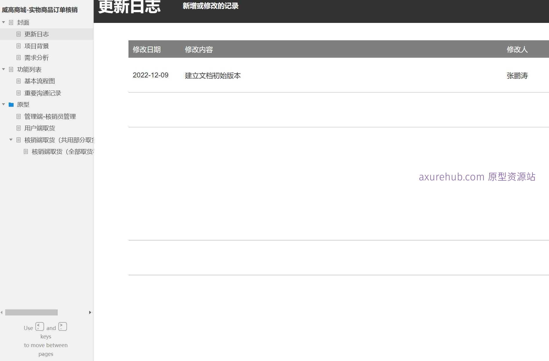 威高商城实物商品订单核销端取货Axure原型模板