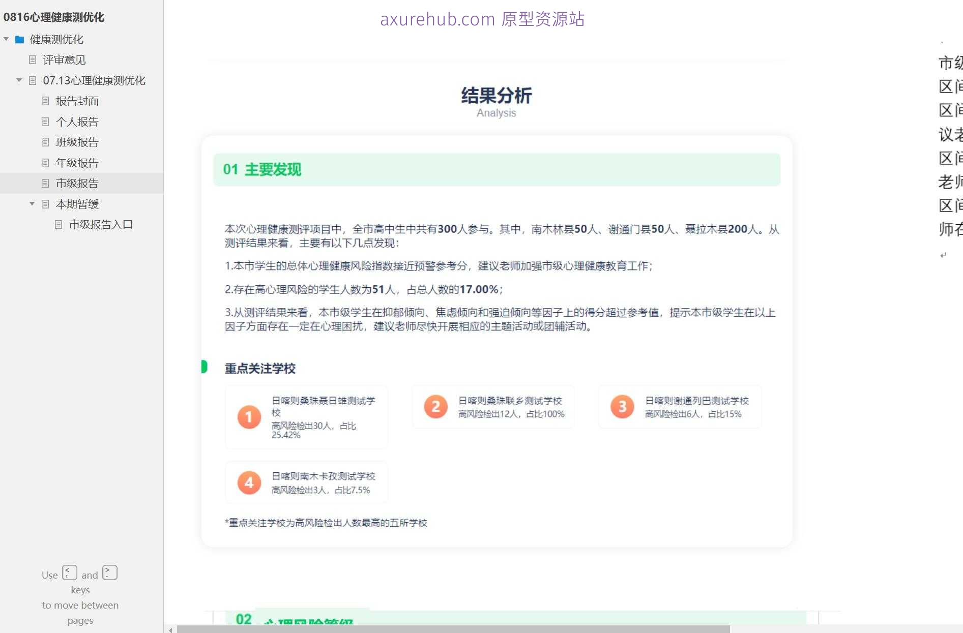 心理健康测优化Axure原型模板案例下载