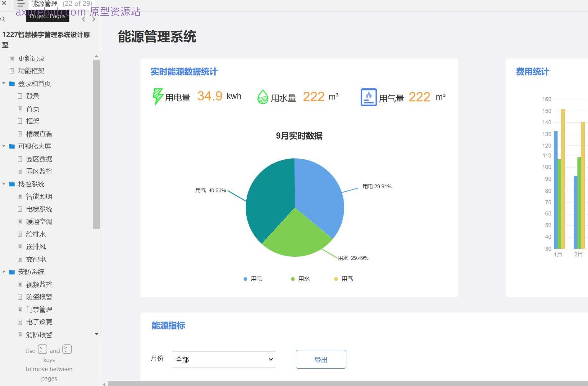 29页智慧楼宇管理系统原型模板Axure RP源文件下载