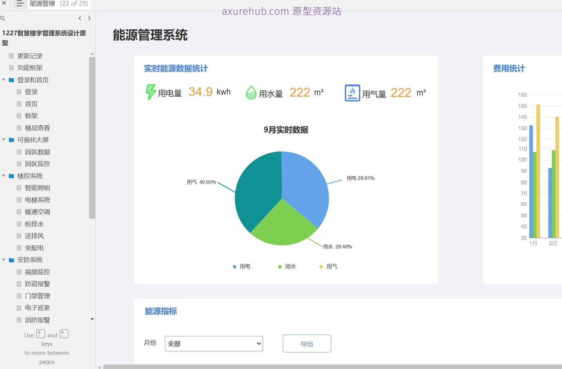 智慧楼宇管理系统原型模板Axure RP源文件下载